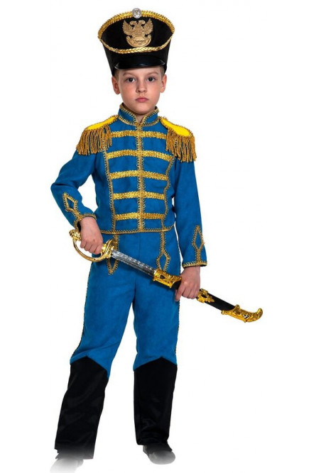 Детский костюм гусара в синем