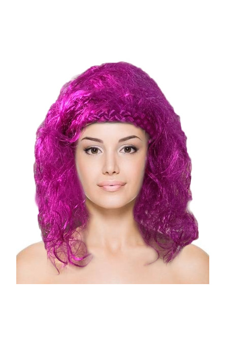 Фиолетовый кудрявый парик