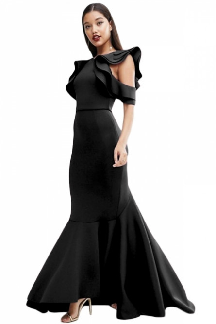 Роскошное черное платье в пол