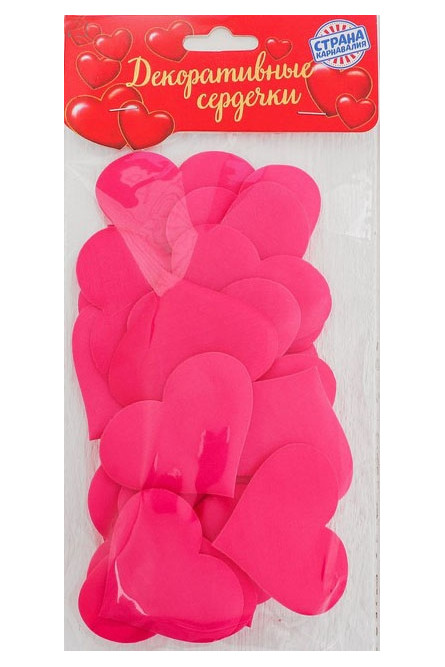 Набор розовых декоративных сердечек 25 шт