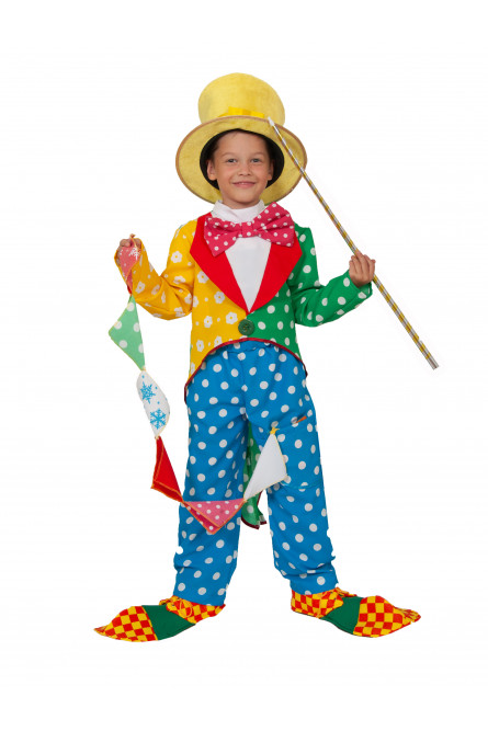 Детский костюм клоуна с желтой шляпой