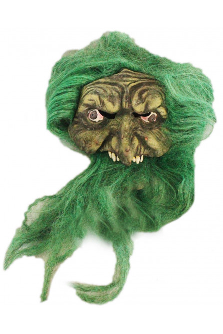 Маска ведьмы с зелеными волосами