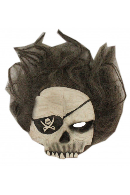 Маска черепа пирата с волосами