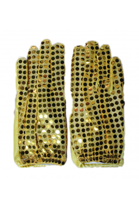 Перчатки с блестками золотые