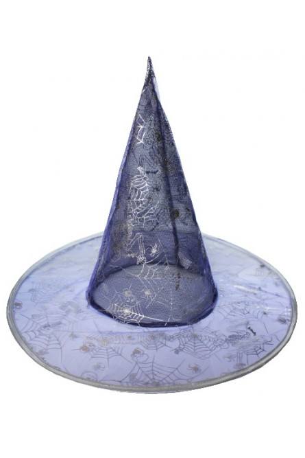 Шляпа ведьмы фиолетовая с паутиной