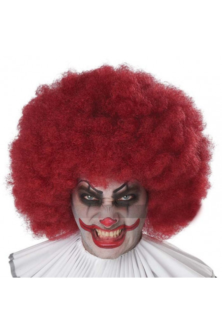 Красный кудрявый парик клоуна