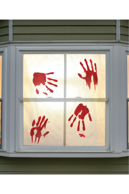 Наклейка на окно Кровавые отпечатки