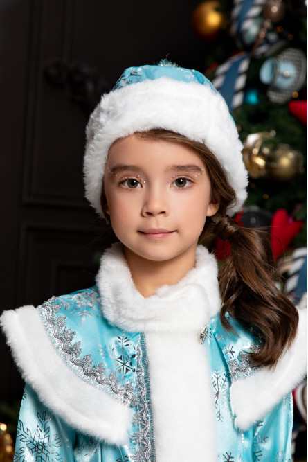 Детский бирюзовый костюм Снегурочки