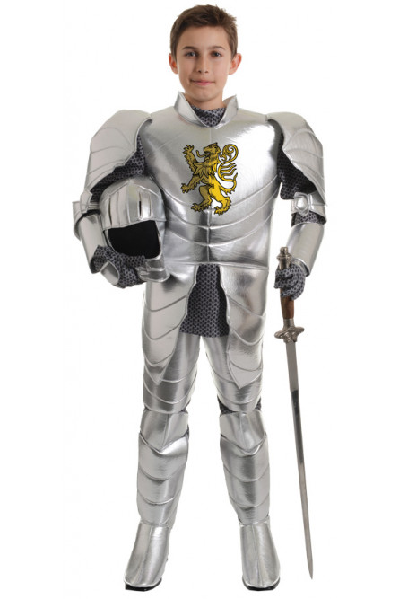 Детский костюм Рыцаря в серебристых доспехах