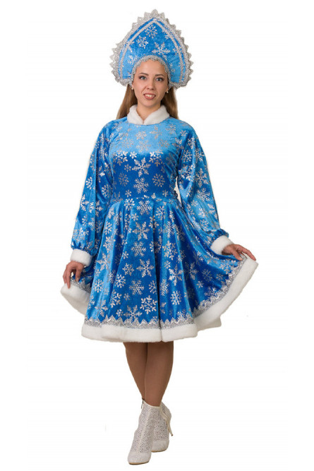 Взрослый голубой костюм Снегурочки Амалии