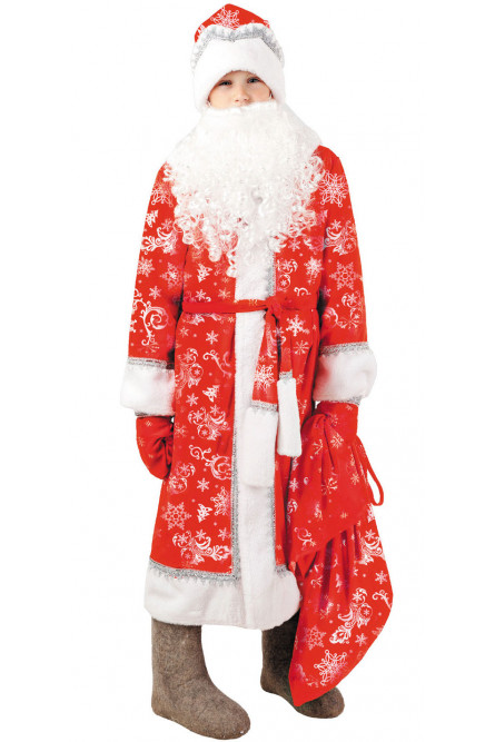 Детский красный костюм Деда Мороза