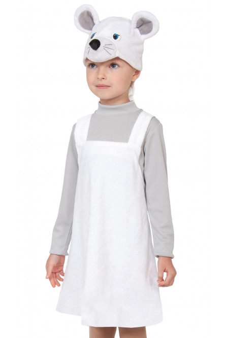 Детский плюшевый костюм Белой Мышки