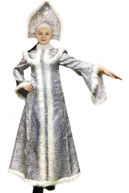 Взрослый костюм Снегурочки с кокошником