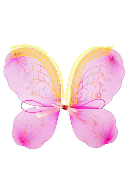 Детские розовые крылья с узорами