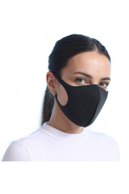 Черная защитная тканевая маска
