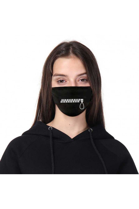 Черная защитная маска с  принтом молнии