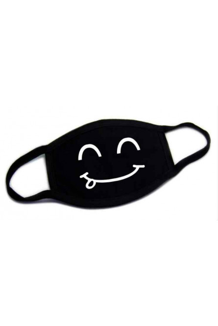 Черная защитная маска с принтом смайла, 5 шт.