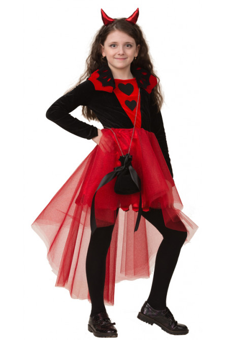 Детский костюм черно-красной Дьяволицы