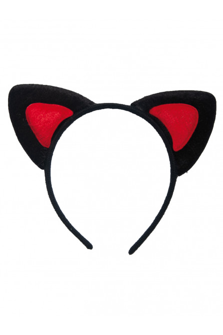 Черно-красные ушки кошки