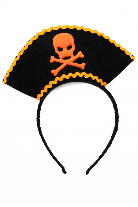 Черно-оранжевый карнавальный ободок Пират