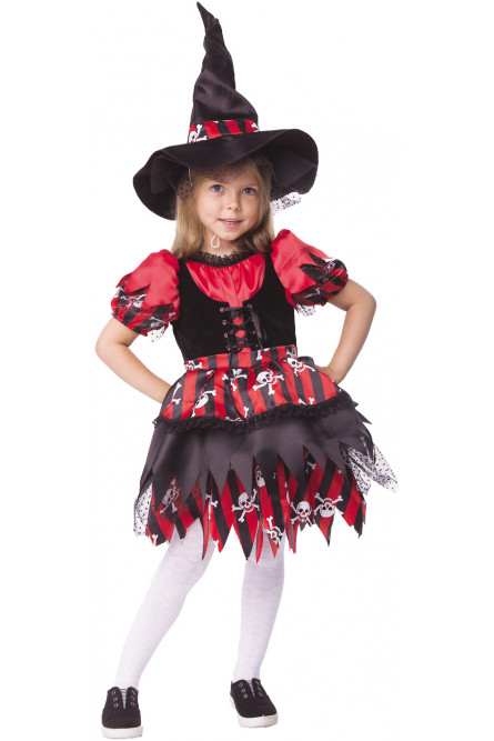 Детский костюм черно-красной Ведьмочки