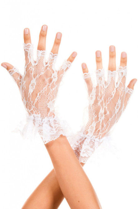 Белые кружевные мини-перчатки