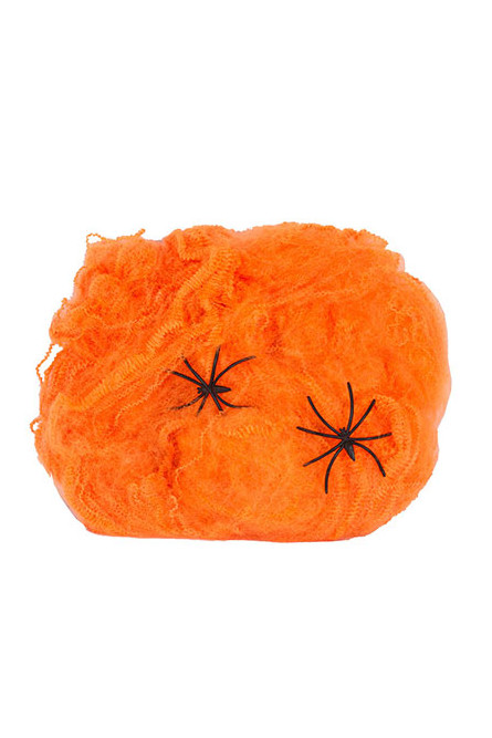 Оранжевая паутина с двумя пауками
