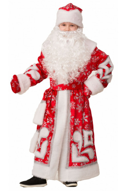 Детский костюм Деда Мороза с узорами