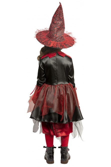 Детский костюм красно-черной Ведьмочки