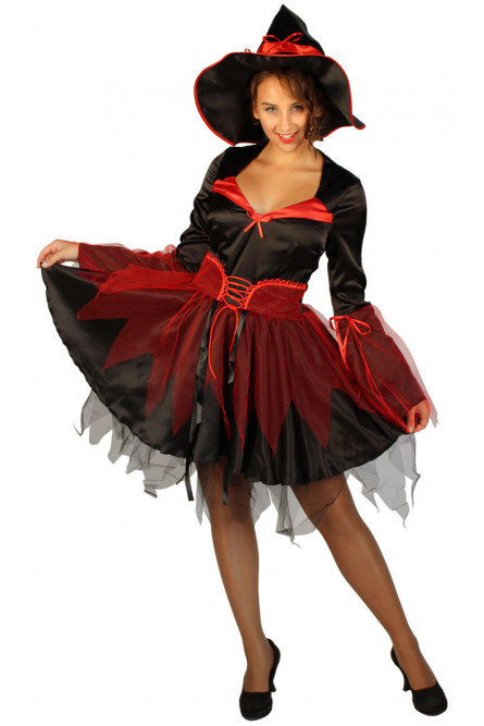 Взрослый костюм черно-красной Ведьмы