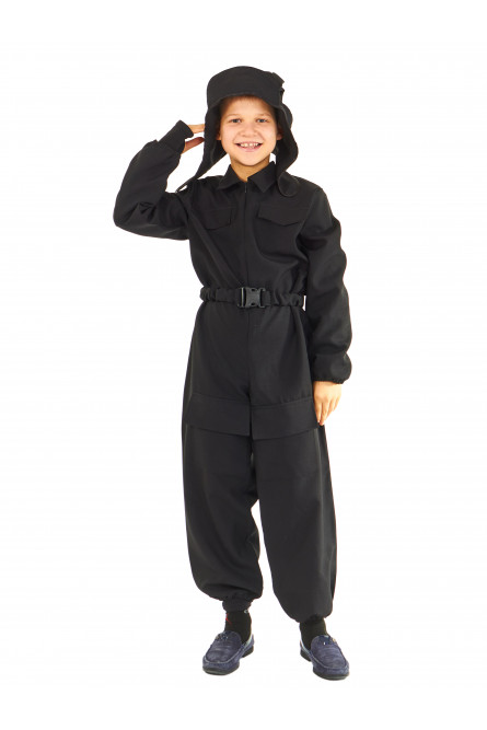 Детский черный костюм танкиста