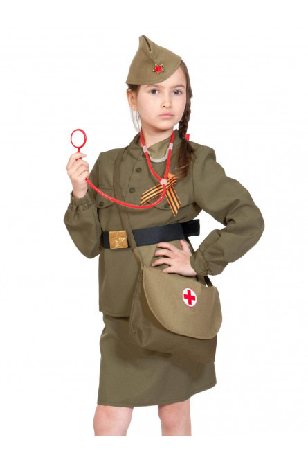 Карнавальный детский костюм военной медсестры