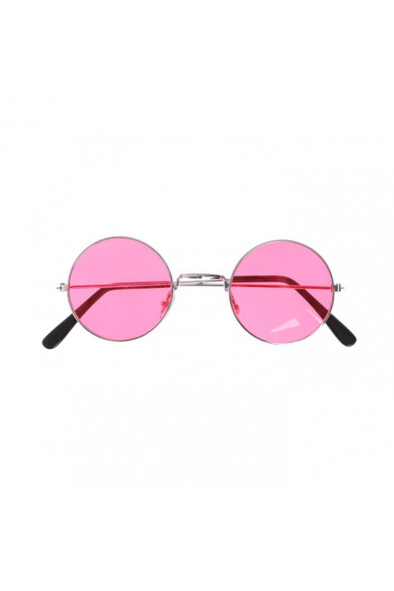 Карнавальные круглые розовые очки