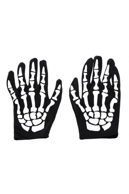 Черные перчатки Руки скелета
