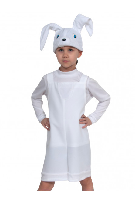 Карнавальный костюм белого зайчика плюш