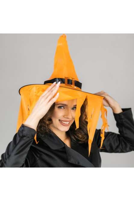Оранжевая карнавальная шляпа Хеллоуин с диодами