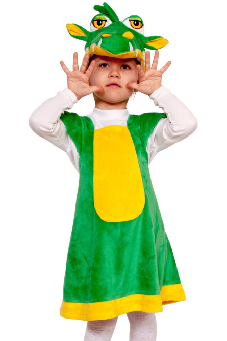 Плюшевый детский костюм  "Дракоша зелёная"