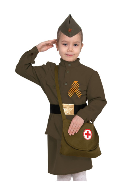 Детский костюм военной медсестры с сумкой