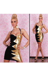 Клубное платье черно-золотое