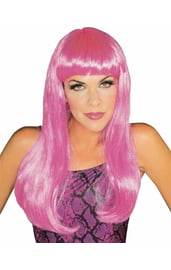 Гламурный розовый парик