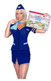 Синий костюм секси стюардессы