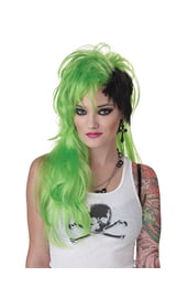 Зелёный панк парик