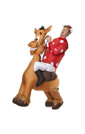 Надувной костюм жокея с лошадью