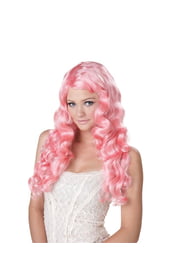 Розовый парик с кудряшками