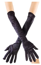 Вельветовые черные перчатки 50 см