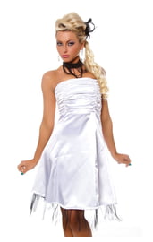 Белое платье без бретелек