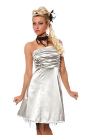 Серебряное платье без бретелек