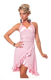 Светло-розовое латино платье