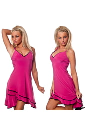 Розовое свободное латино платье