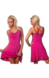 Розовое свободное латино платье